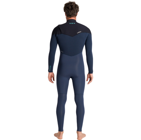 2026 C-Skins Mens NuWave ReWired 3/2mm Chest Zip Wetsuit C-NRW32MCZ - Bluestone x / Black